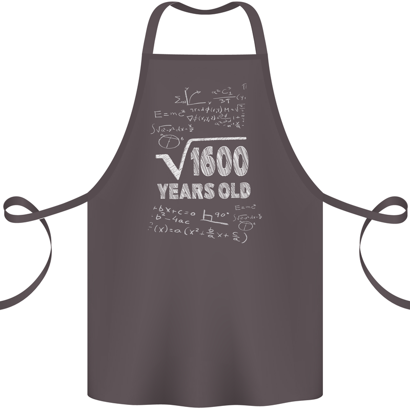 40th Birthday 40 Year Old Geek Funny Maths Cotton Apron 100% Organic Dark Grey