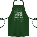 40th Birthday 40 Year Old Geek Funny Maths Cotton Apron 100% Organic Forest Green