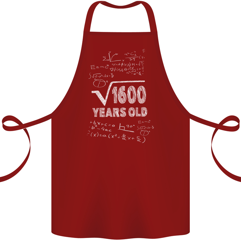 40th Birthday 40 Year Old Geek Funny Maths Cotton Apron 100% Organic Maroon