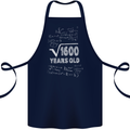 40th Birthday 40 Year Old Geek Funny Maths Cotton Apron 100% Organic Navy Blue