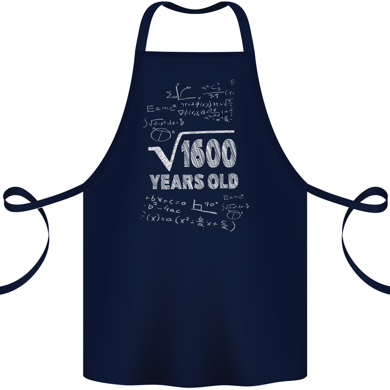 40th Birthday 40 Year Old Geek Funny Maths Cotton Apron 100% Organic Navy Blue