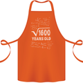 40th Birthday 40 Year Old Geek Funny Maths Cotton Apron 100% Organic Orange