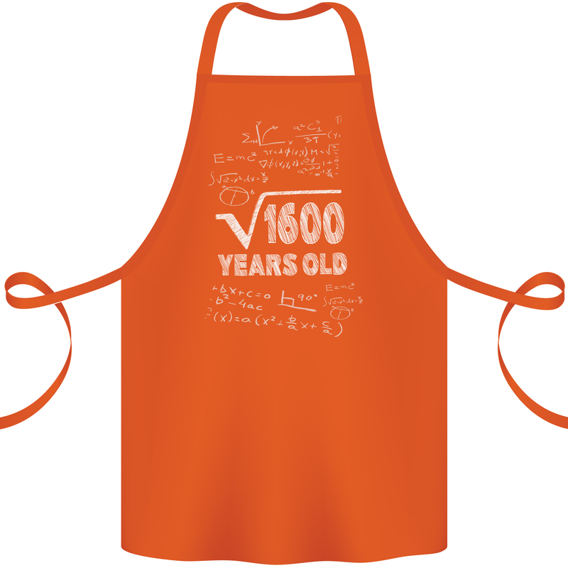 40th Birthday 40 Year Old Geek Funny Maths Cotton Apron 100% Organic Orange