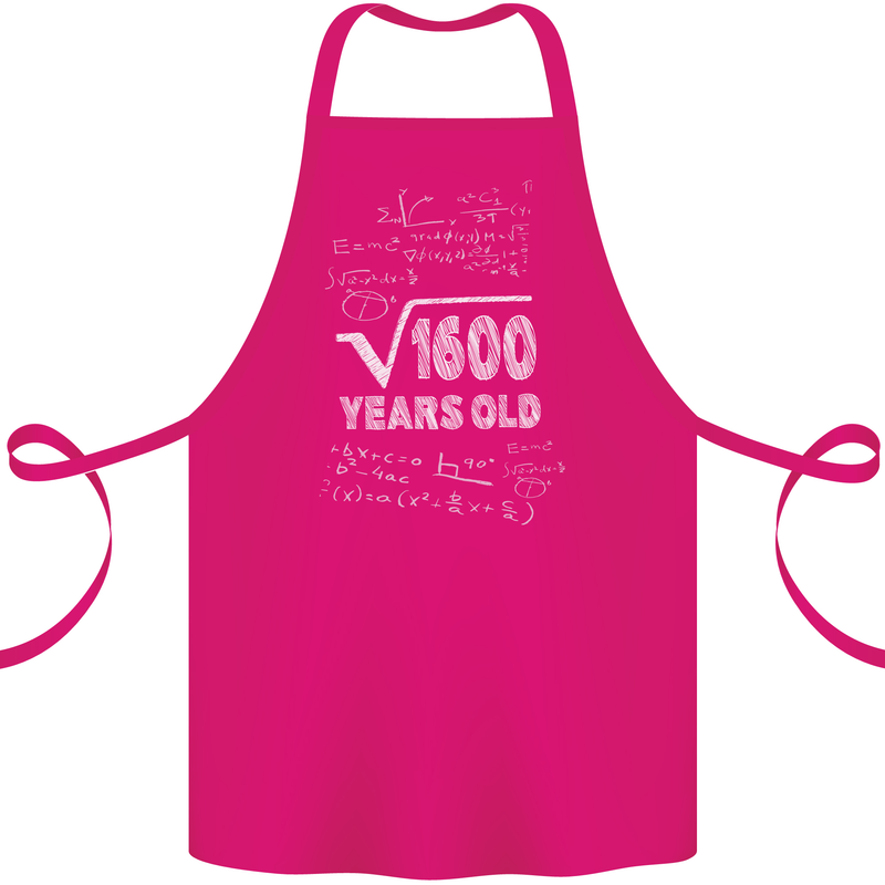 40th Birthday 40 Year Old Geek Funny Maths Cotton Apron 100% Organic Pink