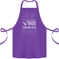 40th Birthday 40 Year Old Geek Funny Maths Cotton Apron 100% Organic Purple