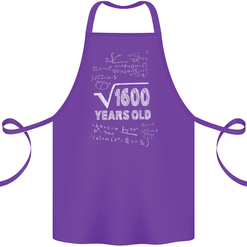 40th Birthday 40 Year Old Geek Funny Maths Cotton Apron 100% Organic Purple