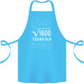 40th Birthday 40 Year Old Geek Funny Maths Cotton Apron 100% Organic Turquoise