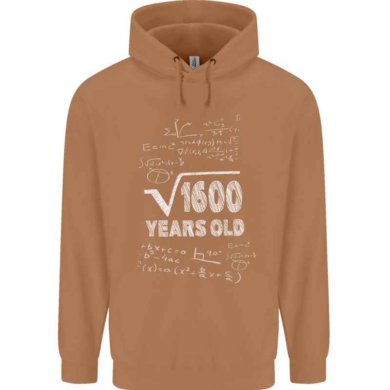 40th Birthday 40 Year Old Geek Funny Maths Mens 80% Cotton Hoodie Caramel Latte