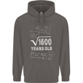 40th Birthday 40 Year Old Geek Funny Maths Mens 80% Cotton Hoodie Charcoal