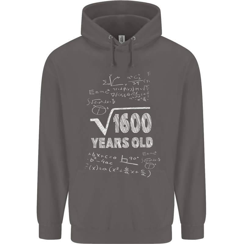 40th Birthday 40 Year Old Geek Funny Maths Mens 80% Cotton Hoodie Charcoal