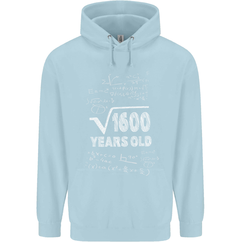 40th Birthday 40 Year Old Geek Funny Maths Mens 80% Cotton Hoodie Light Blue