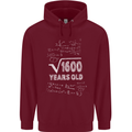 40th Birthday 40 Year Old Geek Funny Maths Mens 80% Cotton Hoodie Maroon