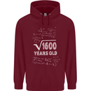 40th Birthday 40 Year Old Geek Funny Maths Mens 80% Cotton Hoodie Maroon