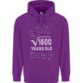 40th Birthday 40 Year Old Geek Funny Maths Mens 80% Cotton Hoodie Purple