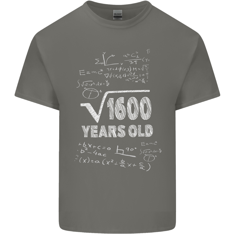40th Birthday 40 Year Old Geek Funny Maths Mens Cotton T-Shirt Tee Top Charcoal