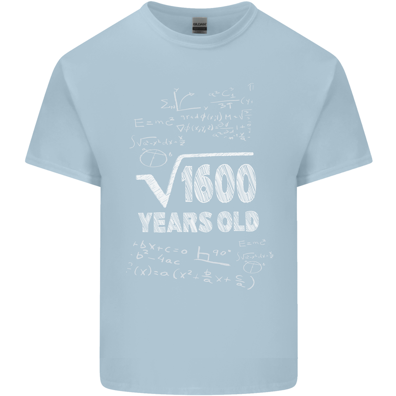 40th Birthday 40 Year Old Geek Funny Maths Mens Cotton T-Shirt Tee Top Light Blue