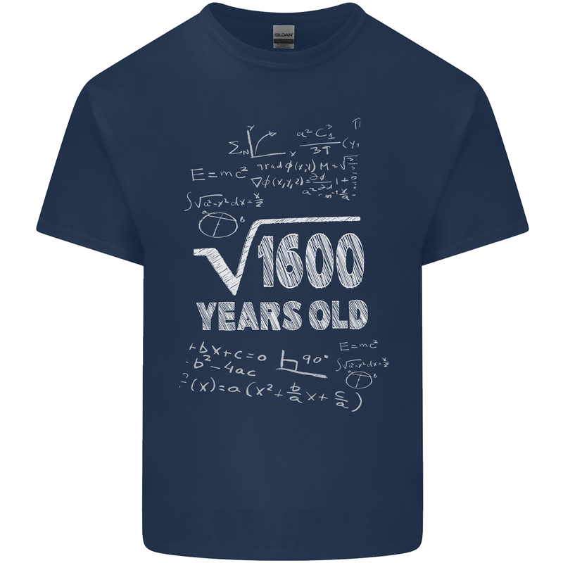 40th Birthday 40 Year Old Geek Funny Maths Mens Cotton T-Shirt Tee Top Navy Blue