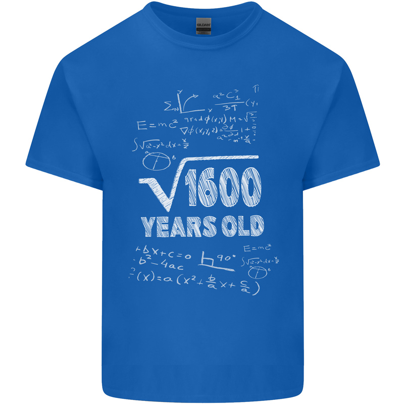 40th Birthday 40 Year Old Geek Funny Maths Mens Cotton T-Shirt Tee Top Royal Blue