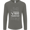 40th Birthday 40 Year Old Geek Funny Maths Mens Long Sleeve T-Shirt Charcoal