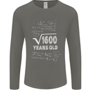 40th Birthday 40 Year Old Geek Funny Maths Mens Long Sleeve T-Shirt Charcoal