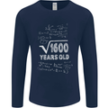 40th Birthday 40 Year Old Geek Funny Maths Mens Long Sleeve T-Shirt Navy Blue