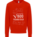 40th Birthday 40 Year Old Geek Funny Maths Mens Sweatshirt Jumper Bright Red