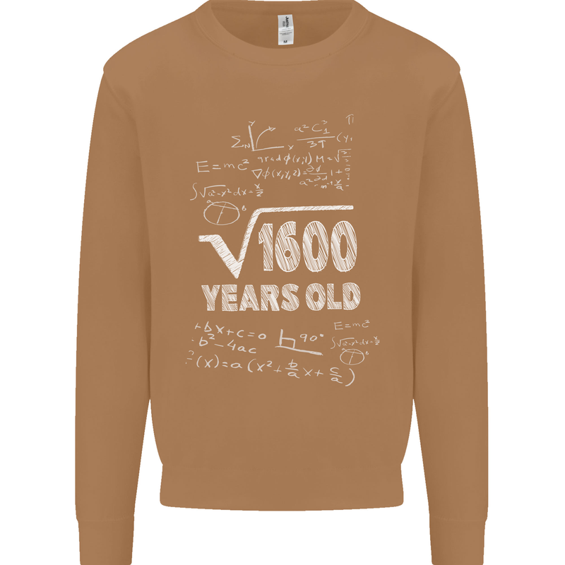 40th Birthday 40 Year Old Geek Funny Maths Mens Sweatshirt Jumper Caramel Latte