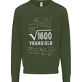 40th Birthday 40 Year Old Geek Funny Maths Mens Sweatshirt Jumper Forest Green