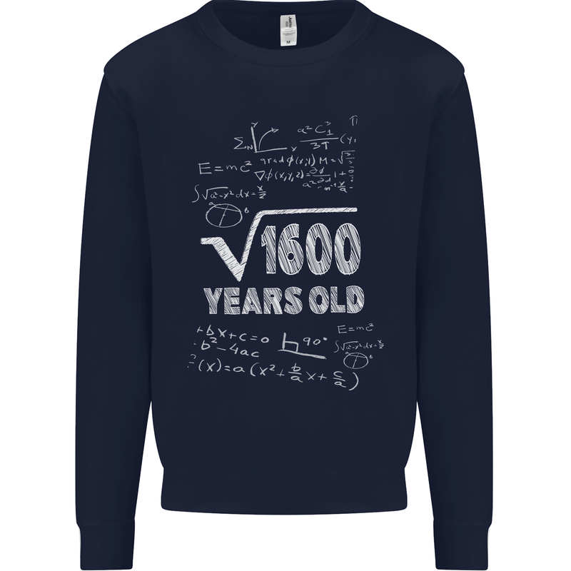 40th Birthday 40 Year Old Geek Funny Maths Mens Sweatshirt Jumper Navy Blue