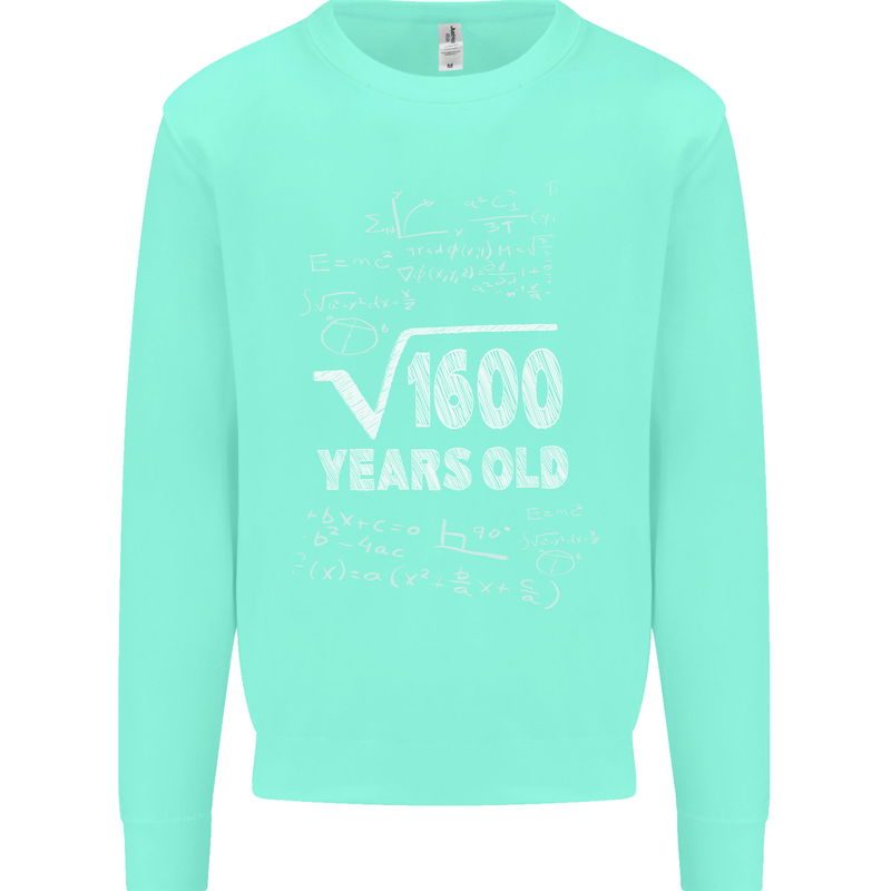 40th Birthday 40 Year Old Geek Funny Maths Mens Sweatshirt Jumper Peppermint