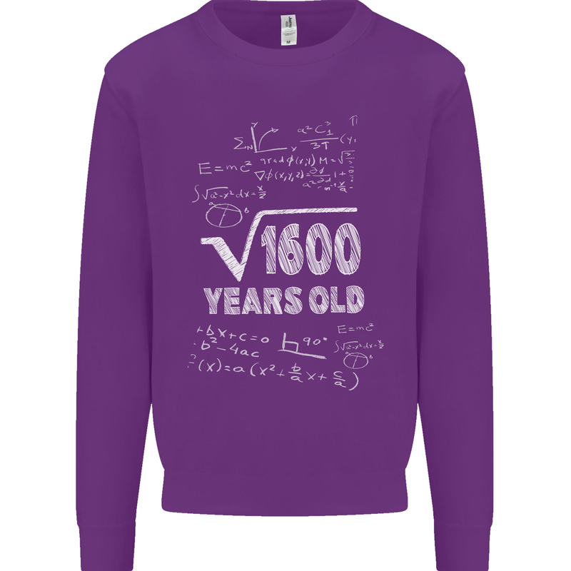 40th Birthday 40 Year Old Geek Funny Maths Mens Sweatshirt Jumper Purple