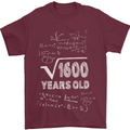 40th Birthday 40 Year Old Geek Funny Maths Mens T-Shirt 100% Cotton Maroon
