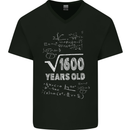 40th Birthday 40 Year Old Geek Funny Maths Mens V-Neck Cotton T-Shirt Black