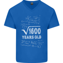 40th Birthday 40 Year Old Geek Funny Maths Mens V-Neck Cotton T-Shirt Royal Blue