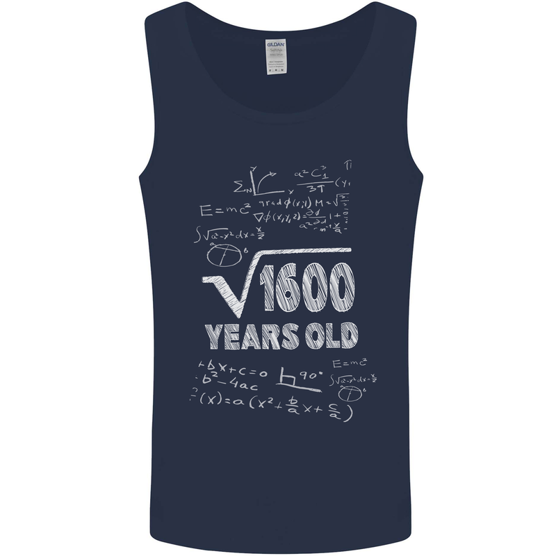 40th Birthday 40 Year Old Geek Funny Maths Mens Vest Tank Top Navy Blue