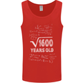 40th Birthday 40 Year Old Geek Funny Maths Mens Vest Tank Top Red