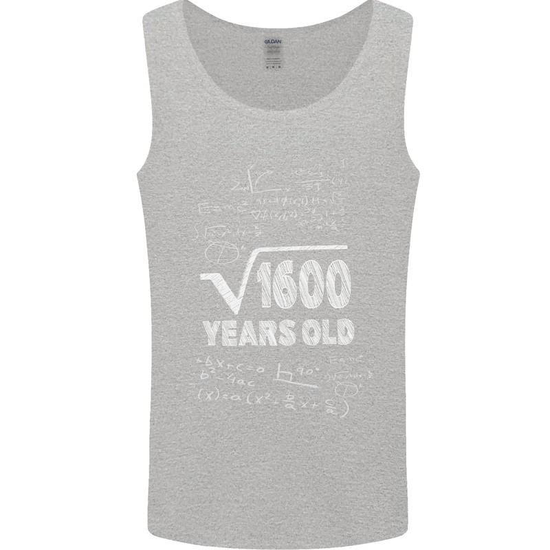 40th Birthday 40 Year Old Geek Funny Maths Mens Vest Tank Top Sports Grey