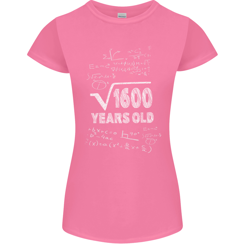 40th Birthday 40 Year Old Geek Funny Maths Womens Petite Cut T-Shirt Azalea