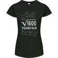 40th Birthday 40 Year Old Geek Funny Maths Womens Petite Cut T-Shirt Black