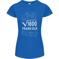 40th Birthday 40 Year Old Geek Funny Maths Womens Petite Cut T-Shirt Royal Blue