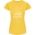 40th Birthday 40 Year Old Geek Funny Maths Womens Petite Cut T-Shirt Yellow