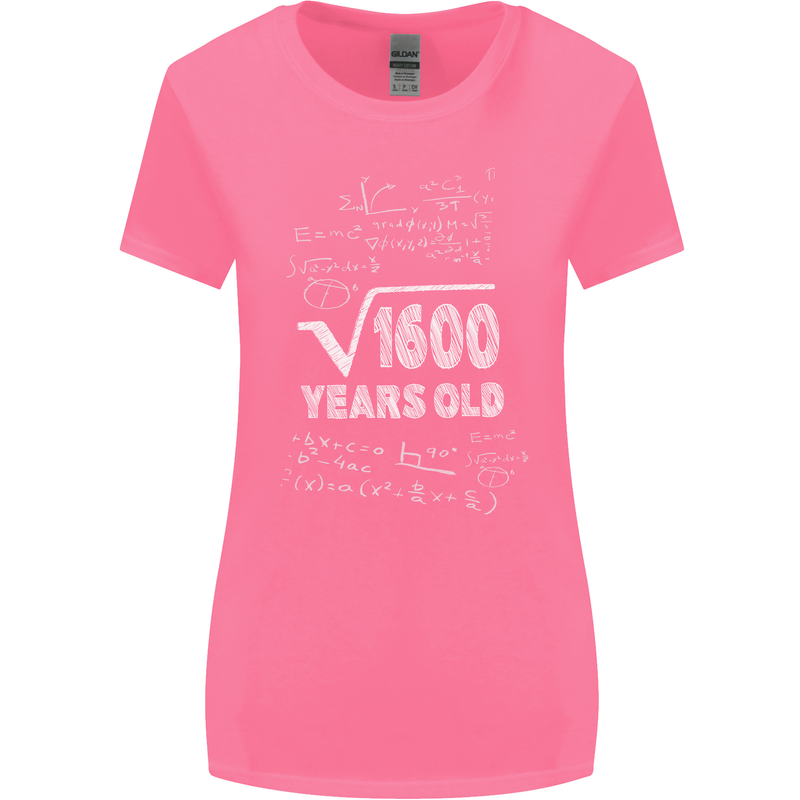 40th Birthday 40 Year Old Geek Funny Maths Womens Wider Cut T-Shirt Azalea