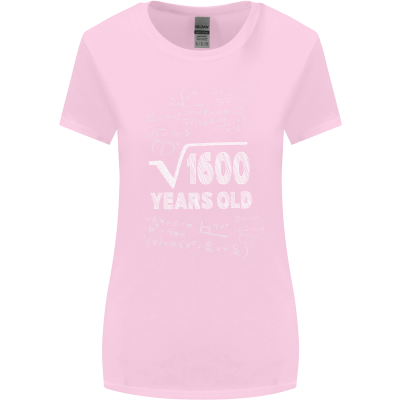 40th Birthday 40 Year Old Geek Funny Maths Womens Wider Cut T-Shirt Light Pink