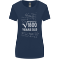 40th Birthday 40 Year Old Geek Funny Maths Womens Wider Cut T-Shirt Navy Blue