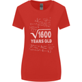 40th Birthday 40 Year Old Geek Funny Maths Womens Wider Cut T-Shirt Red