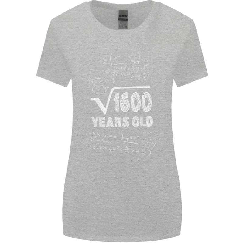 40th Birthday 40 Year Old Geek Funny Maths Womens Wider Cut T-Shirt Sports Grey