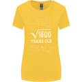 40th Birthday 40 Year Old Geek Funny Maths Womens Wider Cut T-Shirt Yellow