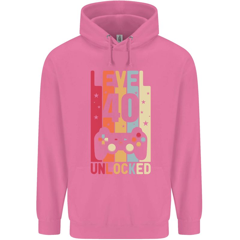 40th Birthday 40 Year Old Level Up Gamming Mens 80% Cotton Hoodie Azelea