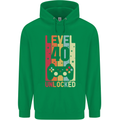 40th Birthday 40 Year Old Level Up Gamming Mens 80% Cotton Hoodie Irish Green