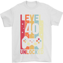40th Birthday 40 Year Old Level Up Gamming Mens T-Shirt 100% Cotton White
